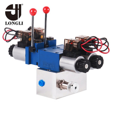 LL265 Hydraulic Directional Solenoid Directional Manifold Valve Set with Emergency Manual Control Lever
