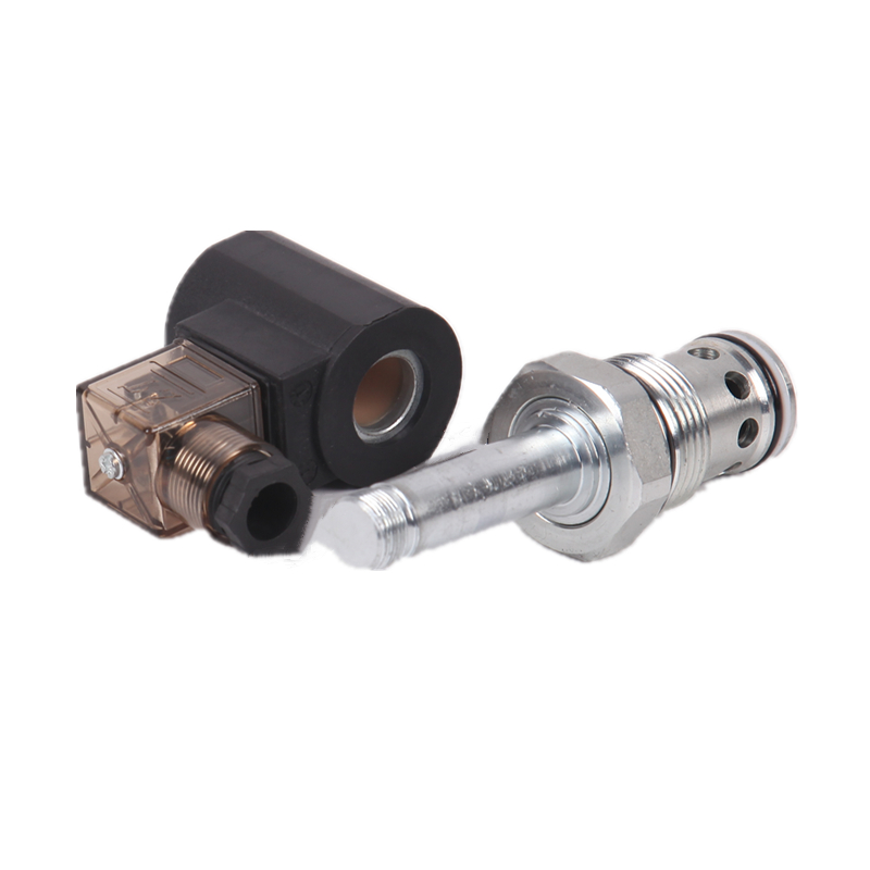 SV16-222 solenoid-operated, 2-way, normally closed, piloted poppet-type, screw-in hydraulic cartridge valve